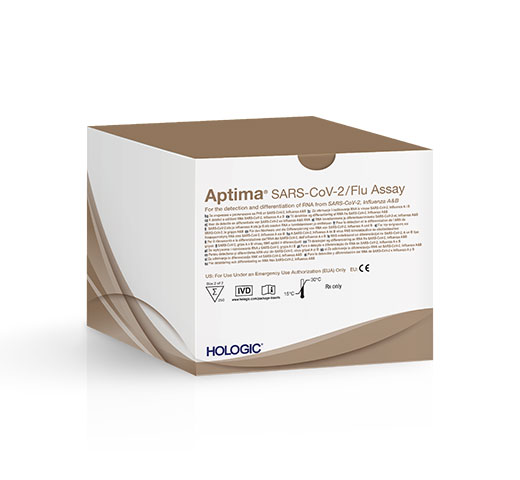 Hologic Aptima® SARS-CoV-2/Influenza assay op witte achtergrond