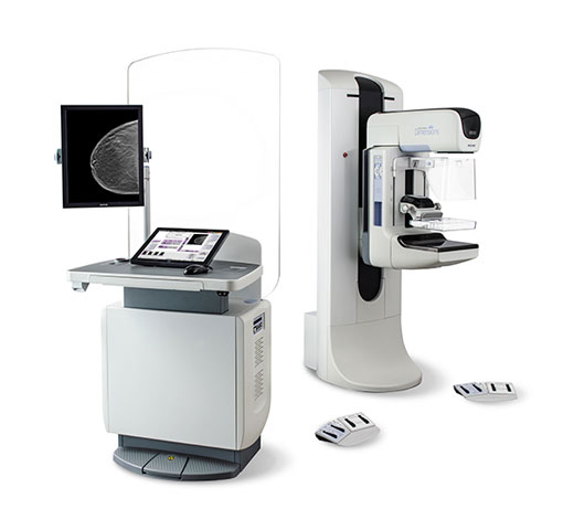 Hologic Selenia® Dimensions® digital mammografiesysteem op witte achtergrond
