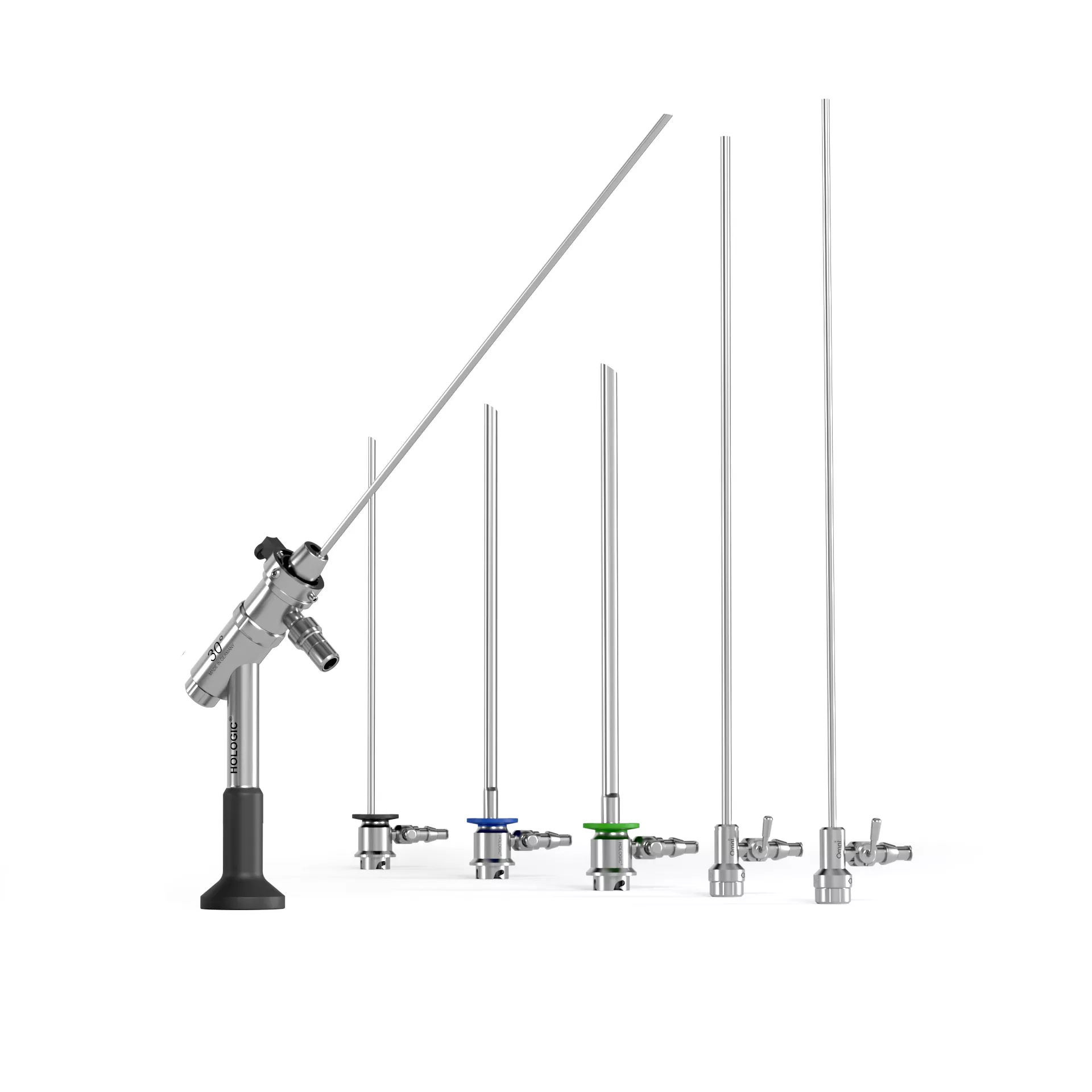 MyoSure XL-instrument voor weefselverwijdering op een witte achtergrond