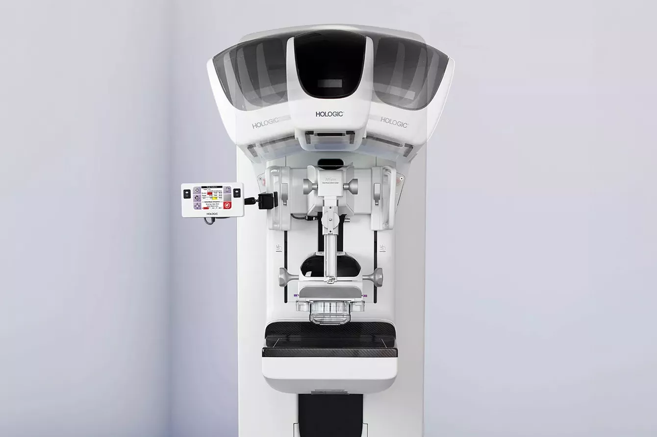 Affirm-accessoire voor upright biopsie met laterale arm bevestigd aan een 3Dimensions gantry