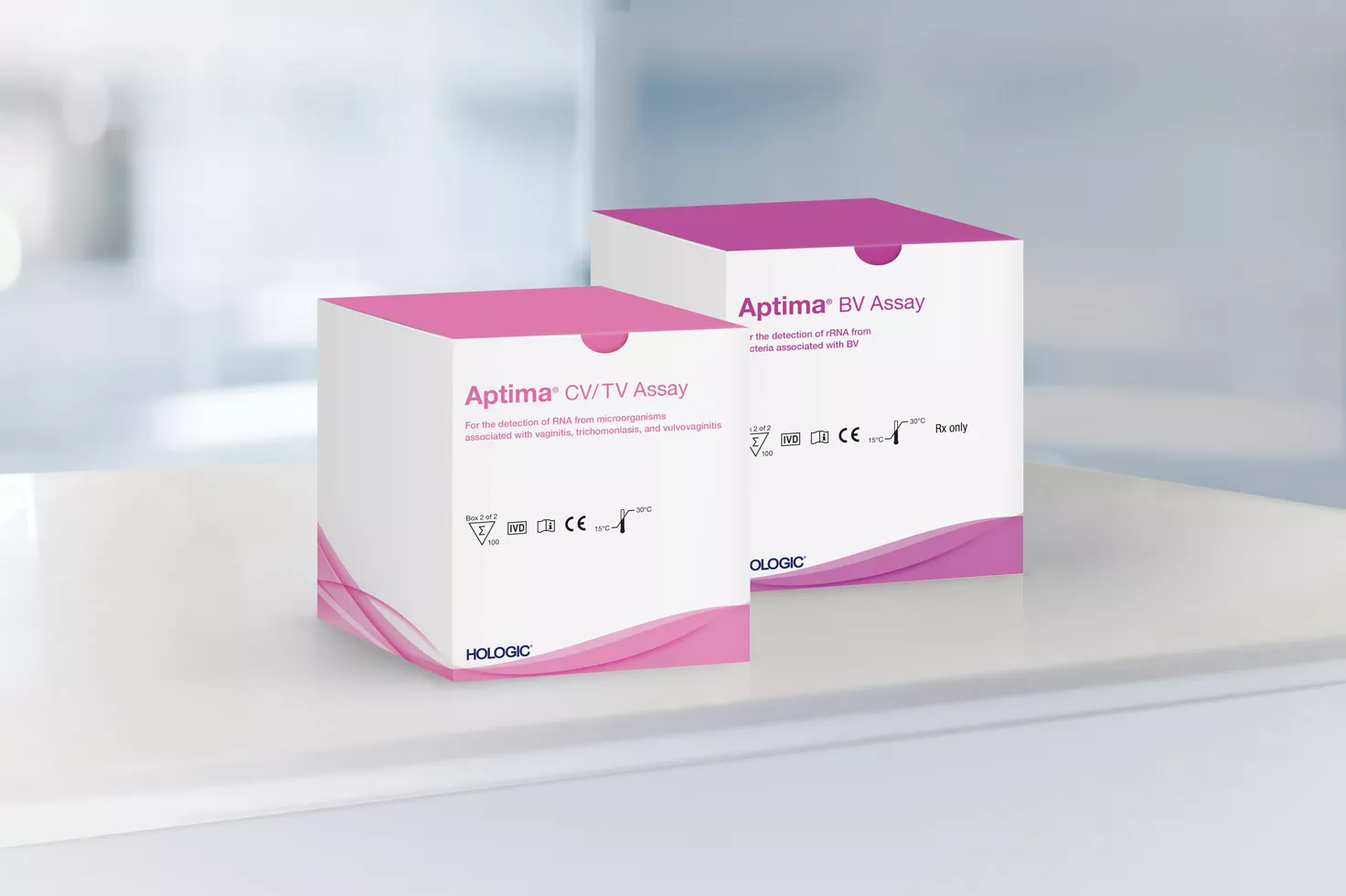 Assaydozen met laboratorium op achtergrond