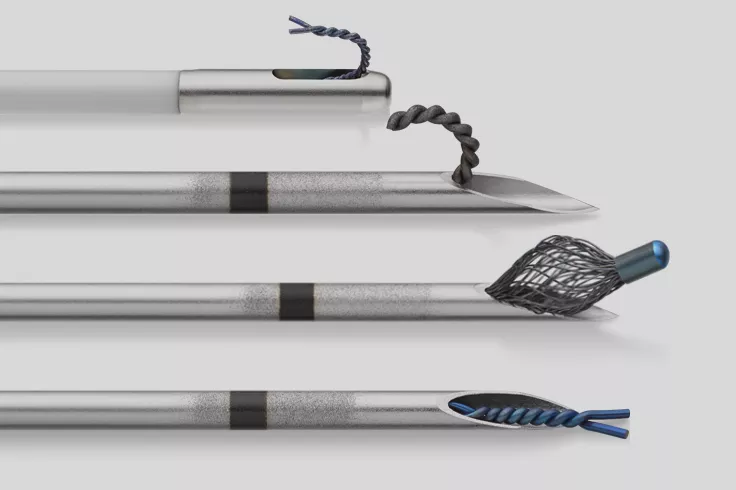 Markeringen van borstbiopsieplaats met verschillende vormen