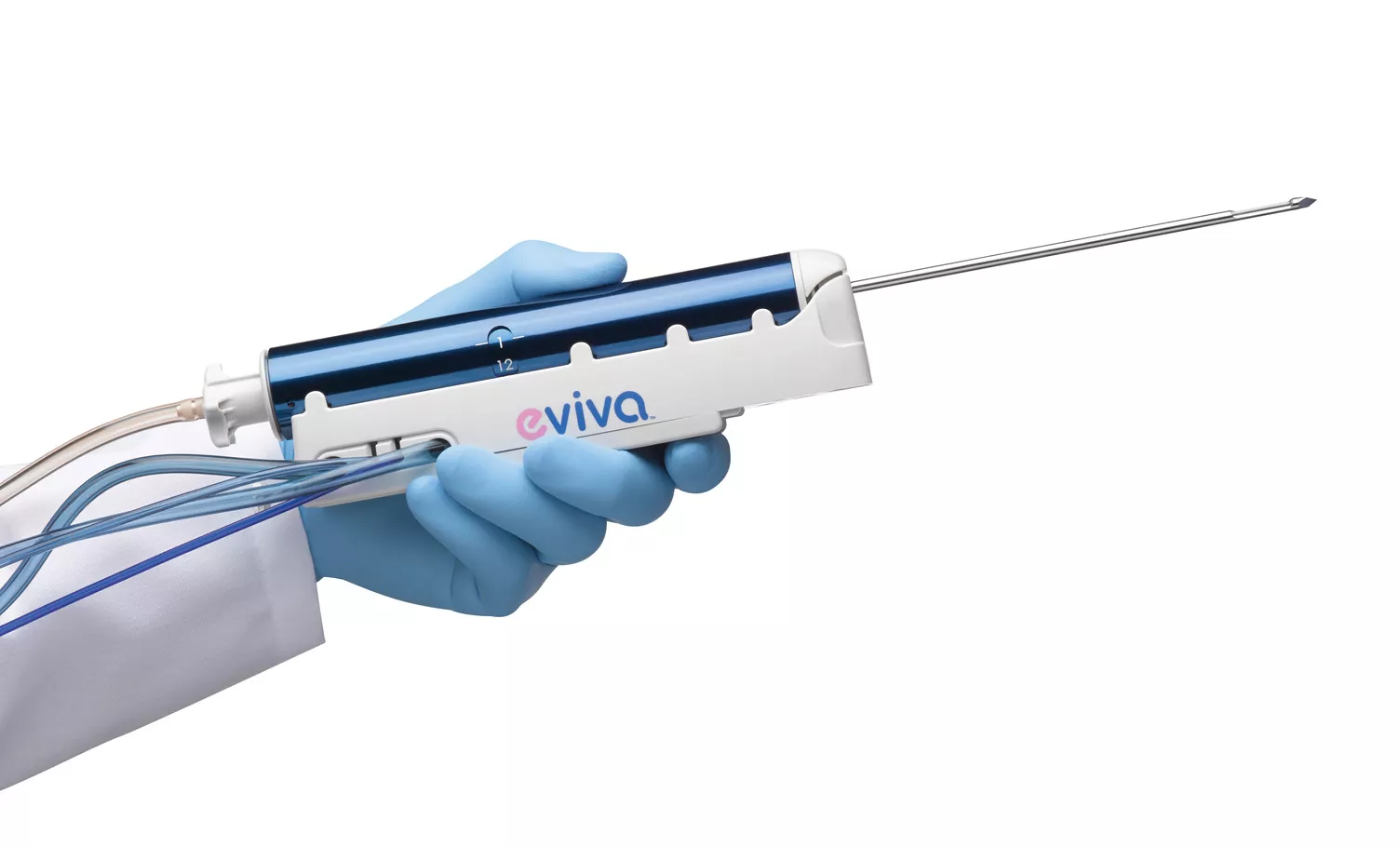 Borstbiopsienaald op witte achtergrond